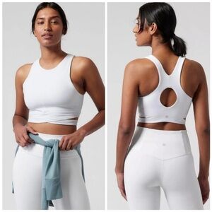 NWT! Athleta Conscious Crop Cut Out White Bra D-DD